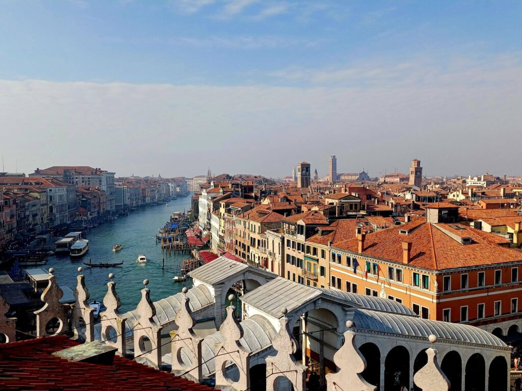 Dachterrasse, Fondaco dei Tedeschi, Venedig, Canal Grande, Rialtobrücke